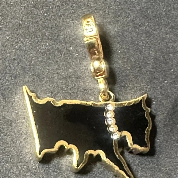 Vintage Juicy Couture Black and Gold Dog Charm Pendant